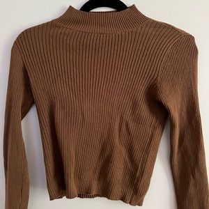 brandy melville brown mockneck